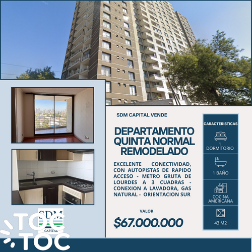 departamento en venta en Quinta Normal