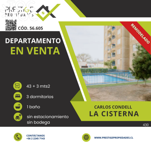 departamento en venta en La Cisterna