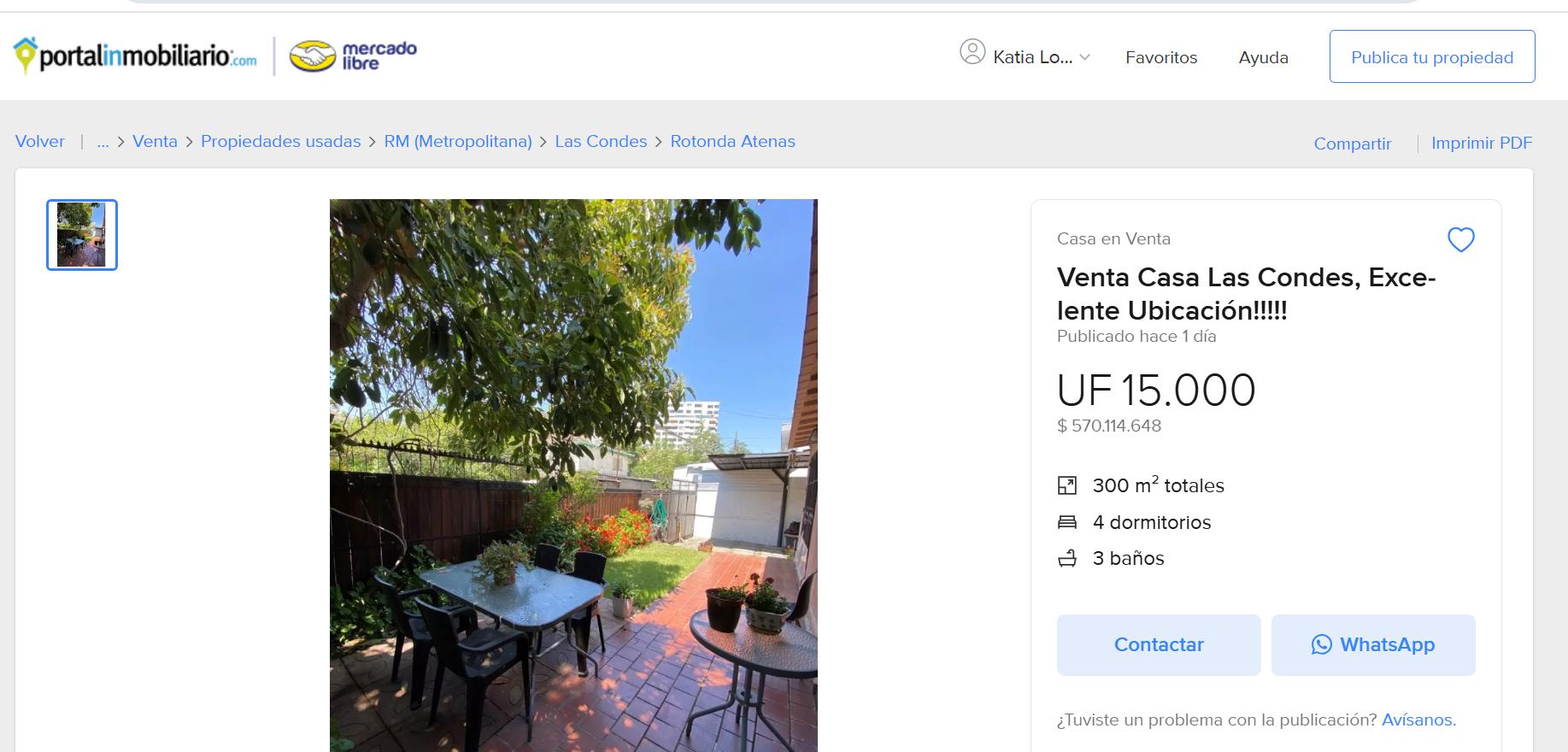 Venta Usado Casa 4D 3B - Las Condes