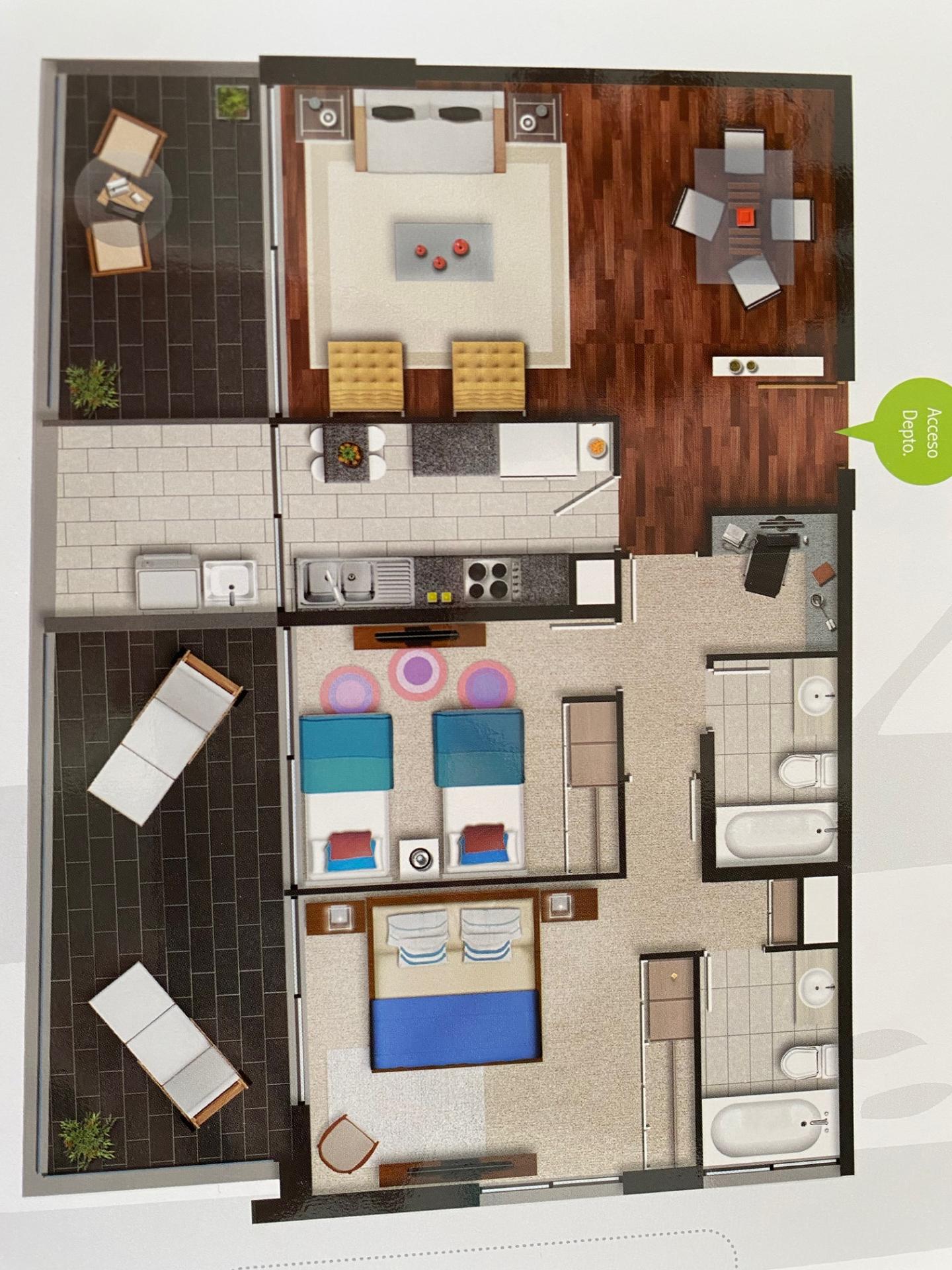 Arriendo Departamento 2D 2B - Providencia