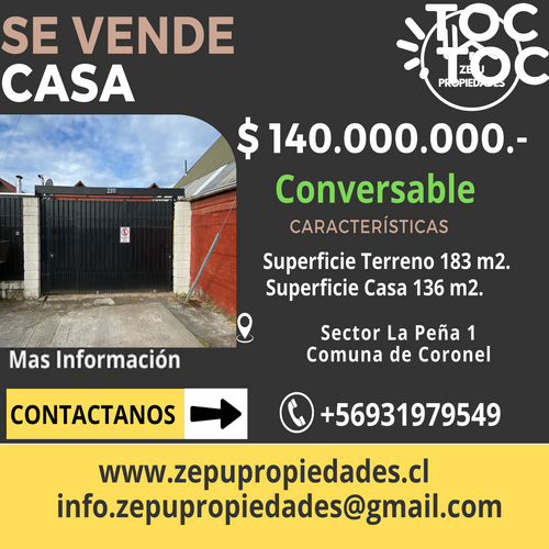 casa en venta en Coronel