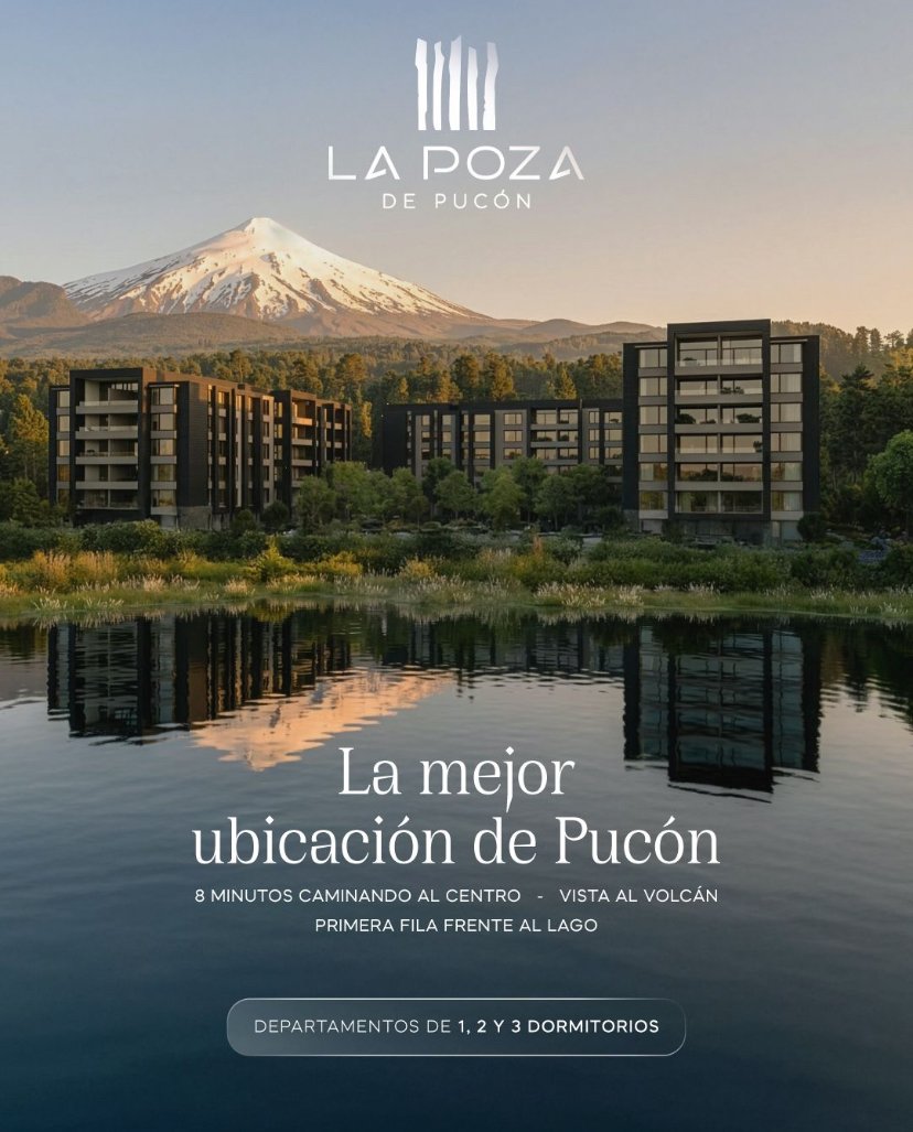 Vendo Departamentos Nuevos Condominio La Poza, Pucón, a pasos del Centro, 2D2B1