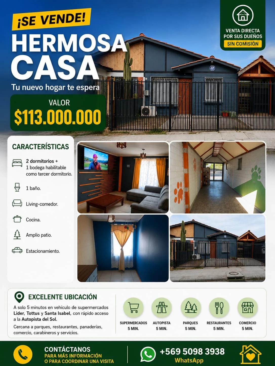 Vista publicada de la propiedad en Padre Hurtado