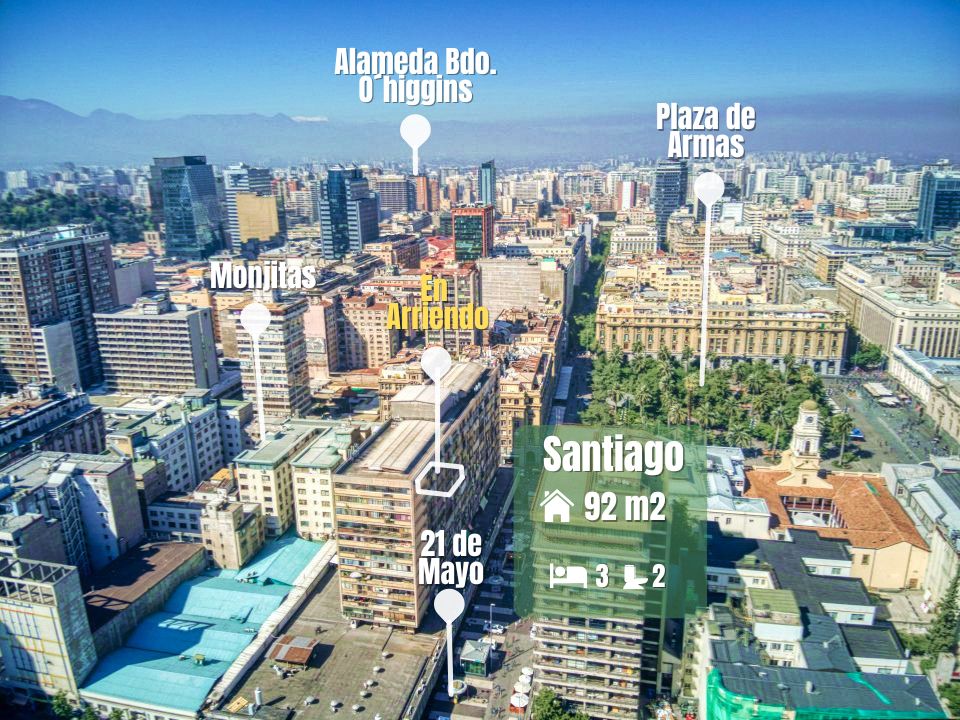 Departamento en arriendo en Santiago Centro